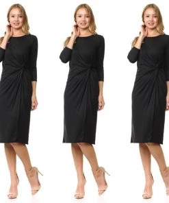 Social Butterfly Collection Black Side Ruching Dress