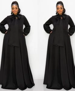 Social Butterfly Collection Black Necktie Maxi Dress New Arrivals