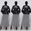 Social Butterfly Collection Black Puffy Sleeve Faux Leather Jacket Sale