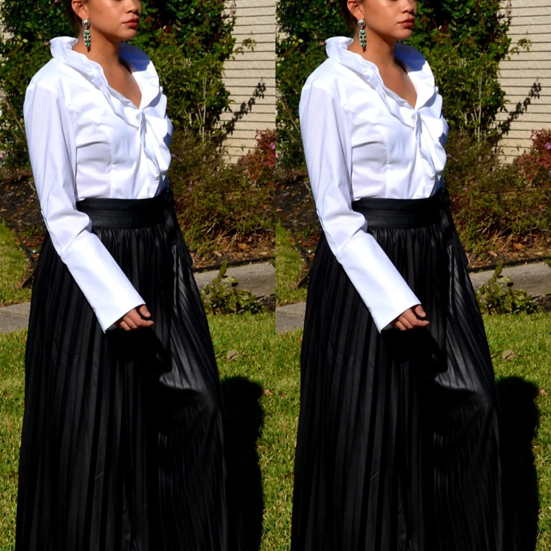 Social Butterfly Collection White Ruffle Neckline Top 11 Social Butterfly Collection White Ruffle Neckline Top