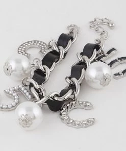 Social Butterfly Collection Ribbon Pearl Charm Bracelet