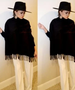Social Butterfly Collection Black Faux Fur Fringe Detail Sweater Top Sale