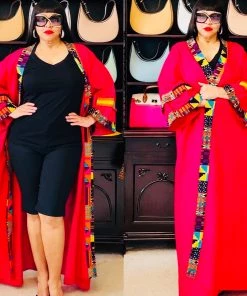 Social Butterfly Collection Magenta Kimono Duster