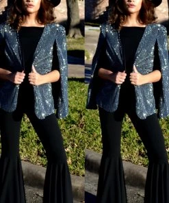 Social Butterfly Collection New Arrivals Silver Grey Open Front Cape Jacket 51 Social Butterfly Collection New Arrivals Silver Grey Open Front Cape Jacket