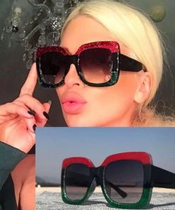 Social Butterfly Collection Square Oversized Multi Color Sunglasses New Arrivals