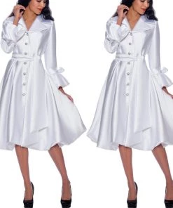 Social Butterfly Collection New Arrivals White Bubble Hemline Coat Dress