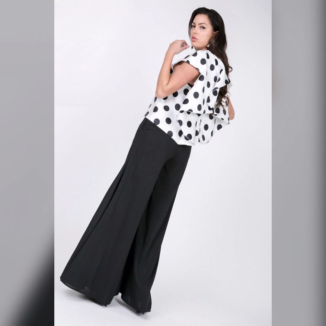 Social Butterfly Collection White Black Polka Dot Cascading Back Jacket 11 Social Butterfly Collection White Black Polka Dot Cascading Back Jacket