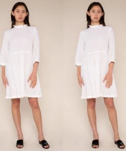 Social Butterfly Collection Sale Off White Gauzy Baby Doll Dress