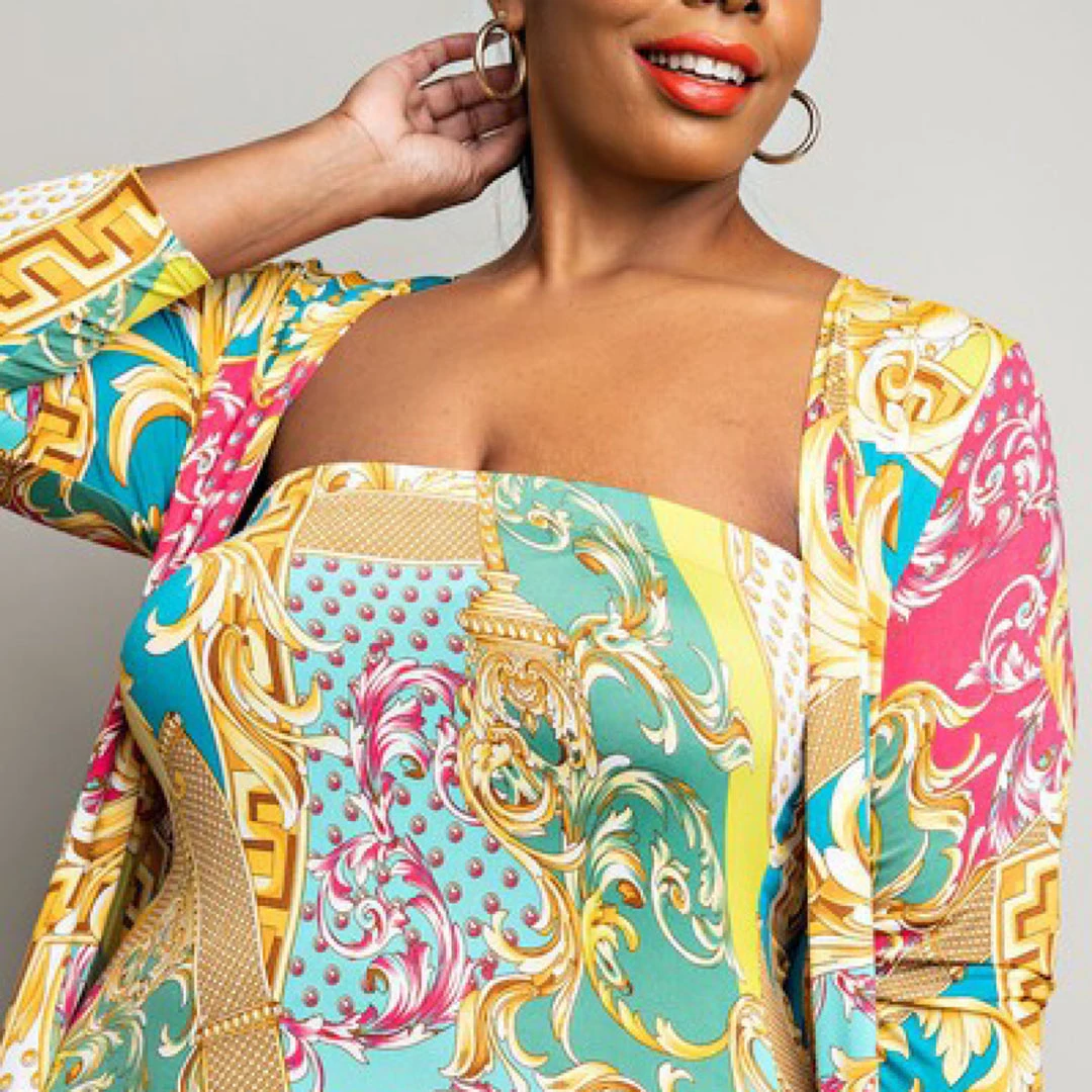 Social Butterfly Collection Bright Color Print Two Piece Dress Duster Set New Arrivals 5 Social Butterfly Collection Bright Color Print Two Piece Dress Duster Set New Arrivals