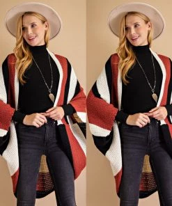 Social Butterfly Collection Bold Multi Color Loose Fit Cardigan Sale