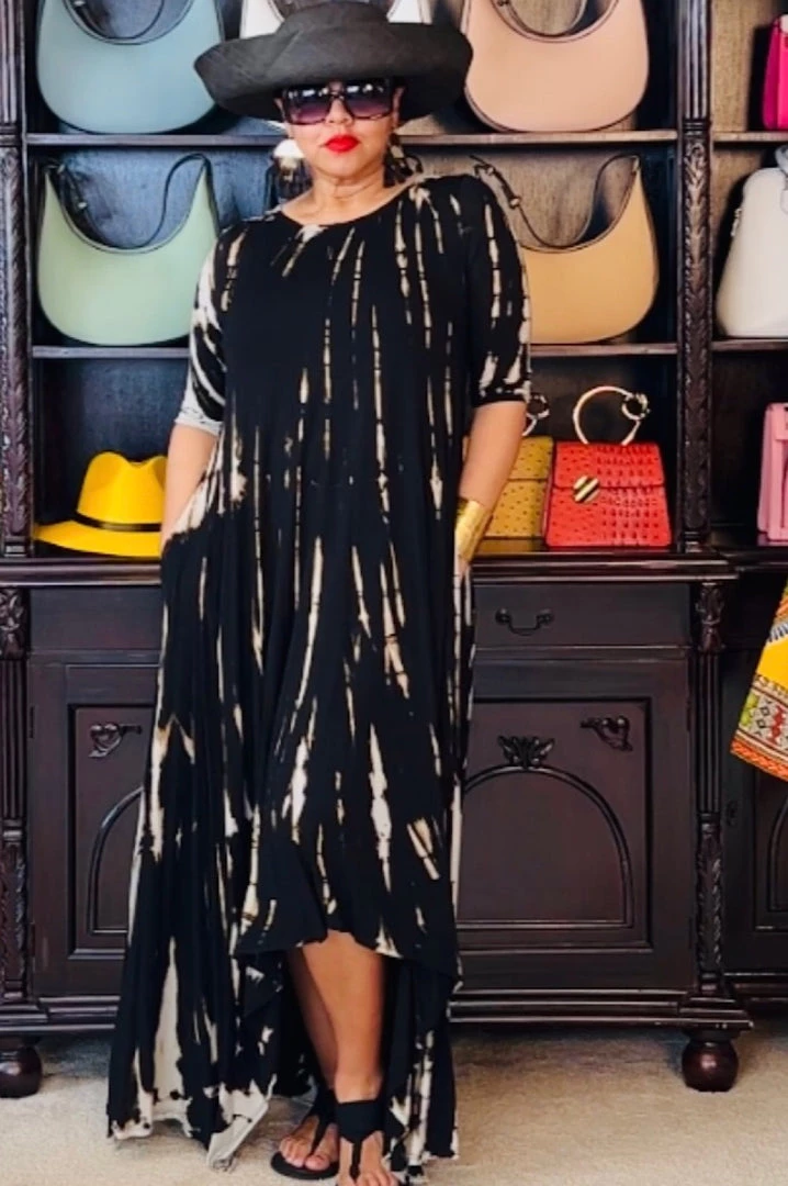 Social Butterfly Collection New Arrivals Black Taupe Tie Dye Handkerchief Dress 12 Social Butterfly Collection New Arrivals Black Taupe Tie Dye Handkerchief Dress