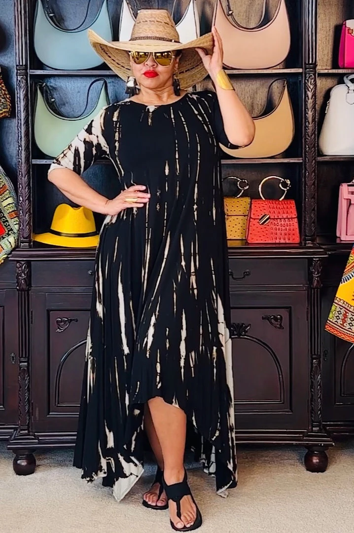 Social Butterfly Collection New Arrivals Black Taupe Tie Dye Handkerchief Dress 10 Social Butterfly Collection New Arrivals Black Taupe Tie Dye Handkerchief Dress