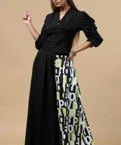 Social Butterfly Collection Black Color Print Palazzo Pants