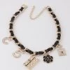 Social Butterfly Collection New Arrivals Black Ribbon Gold Or Silver Charm Necklace