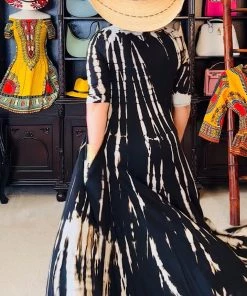 Social Butterfly Collection New Arrivals Black Taupe Tie Dye Handkerchief Dress 50 Social Butterfly Collection New Arrivals Black Taupe Tie Dye Handkerchief Dress