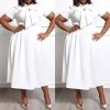 Social Butterfly Collection New Arrivals White Necktie Mid Length Dress