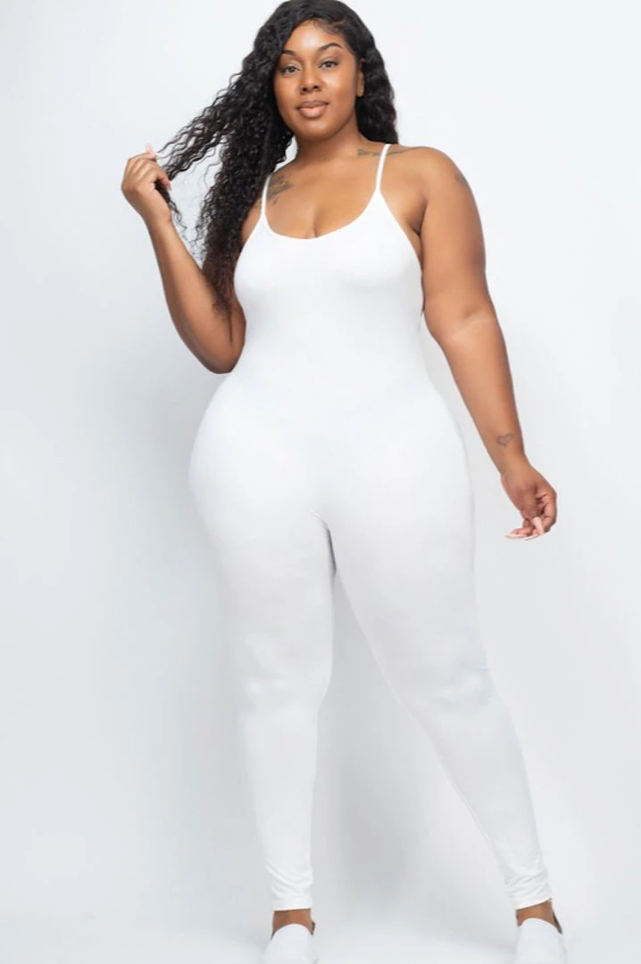 Social Butterfly Collection White Plus Size Spaghetti Strap Jumpsuit 5 Social Butterfly Collection White Plus Size Spaghetti Strap Jumpsuit