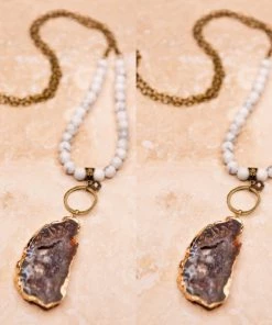 Social Butterfly Collection Bead Stone Long Pendant Necklace 12 Social Butterfly Collection Bead Stone Long Pendant Necklace