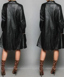 Social Butterfly Collection Black Faux Leather Dress Plus Sizes 14 Social Butterfly Collection Black Faux Leather Dress Plus Sizes