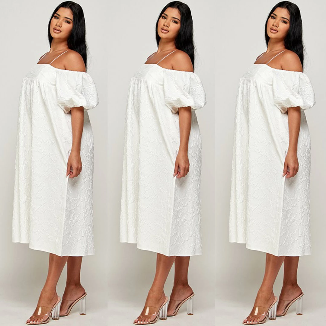 Social Butterfly Collection New Arrivals Textured Cold Shoulder Off White Dress 8 Social Butterfly Collection New Arrivals Textured Cold Shoulder Off White Dress