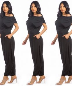Social Butterfly Collection New Arrivals Two Piece Black Harem Pant Set