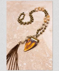 Social Butterfly Collection Arrowhead Pendant Tassel Necklace