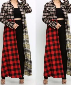 Social Butterfly Collection Plaid Check Multi Color Duster Dress 40 Social Butterfly Collection Plaid Check Multi Color Duster Dress