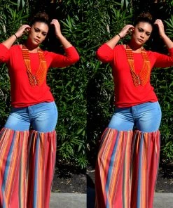 Social Butterfly Collection Distressed Light Denim Red Multi Color Palazzo Wide Leg Jeans New Arrivals 39 Social Butterfly Collection Distressed Light Denim Red Multi Color Palazzo Wide Leg Jeans New Arrivals