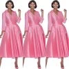 Social Butterfly Collection Pink Classic Style Faux Wrap Dress New Arrivals 2 Social Butterfly Collection Pink Classic Style Faux Wrap Dress New Arrivals