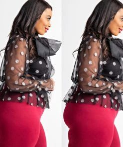 Social Butterfly Collection Plus Size Red Legging Pants