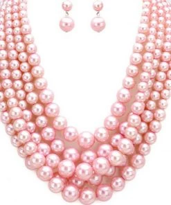 Social Butterfly Collection Five Strand Pearl Necklace Available Several Colors New Arrivals