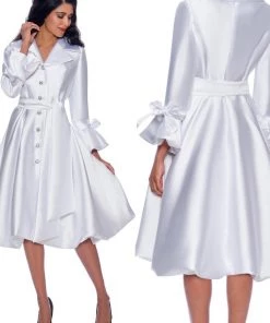 Social Butterfly Collection New Arrivals White Bubble Hemline Coat Dress