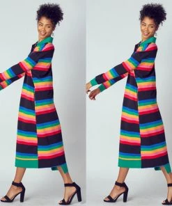 Social Butterfly Collection Multi Color Striped Long Shirt Dress 31 Social Butterfly Collection Multi Color Striped Long Shirt Dress