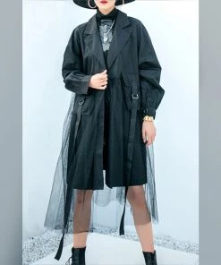 Social Butterfly Collection Black Tulle Detail Large Pocket Jacket