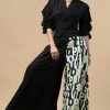 Social Butterfly Collection Black Color Print Palazzo Pants