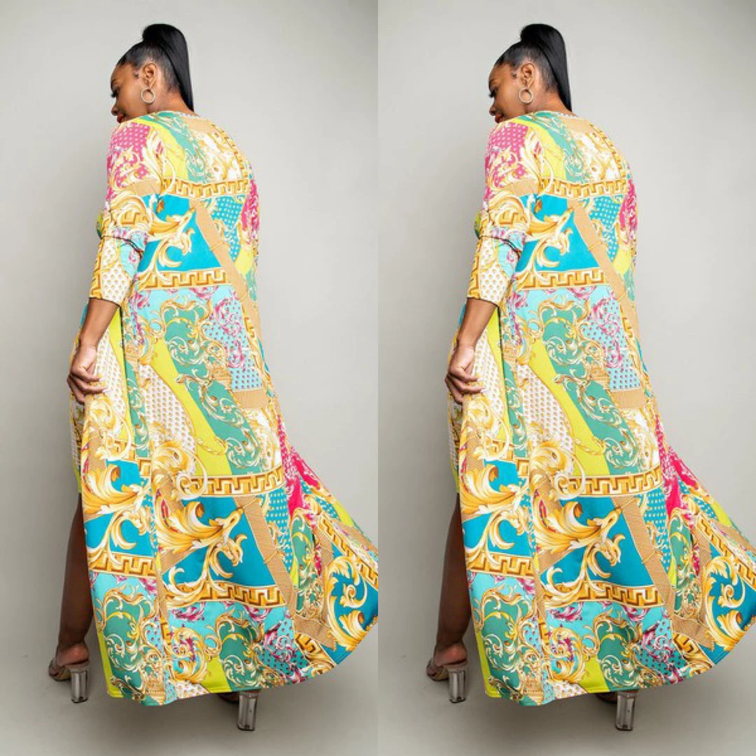 Social Butterfly Collection Bright Color Print Two Piece Dress Duster Set New Arrivals 3 Social Butterfly Collection Bright Color Print Two Piece Dress Duster Set New Arrivals