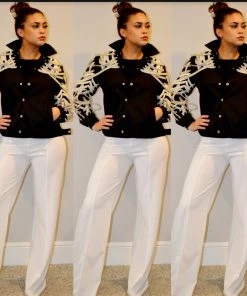 Social Butterfly Collection Detailed Black Jacket With Lace Up Drawstrings