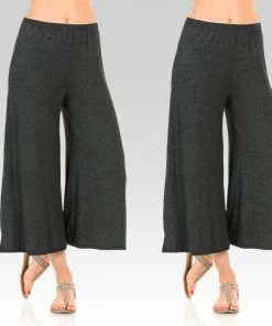 Social Butterfly Collection Plus Size Gray Culotte Pants