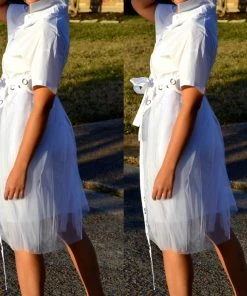 Social Butterfly Collection White Or Black Button Down Grommet Detail Top