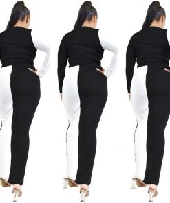 Social Butterfly Collection Color Block Plus Size Two Piece Skirt Set