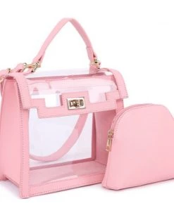 Social Butterfly Collection Pink Clear Combo Fashion Handbag Accessories