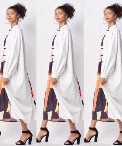 Social Butterfly Collection Plus Size Print Color Block Vintage Dress New Arrivals