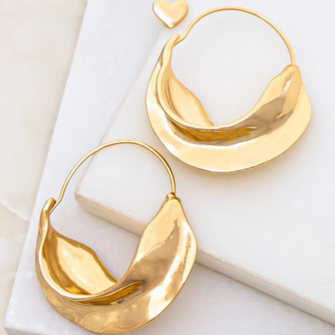 Social Butterfly Collection Gold Crescent Moon Shaped Earrings 4 Social Butterfly Collection Gold Crescent Moon Shaped Earrings