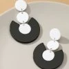Social Butterfly Collection New Arrivals Black White Circle Earrings