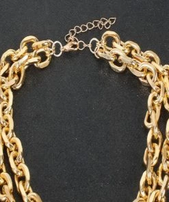 Social Butterfly Collection New Arrivals Gold Circle Detail Link Chain Necklace