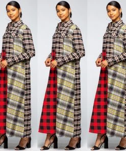 Social Butterfly Collection Plaid Check Multi Color Duster Dress 54 Social Butterfly Collection Plaid Check Multi Color Duster Dress