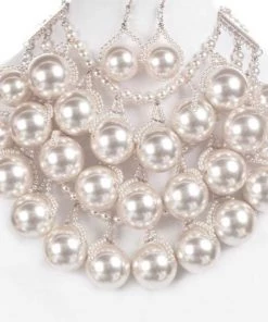 Social Butterfly Collection White Bib Pearl Necklace New Arrivals