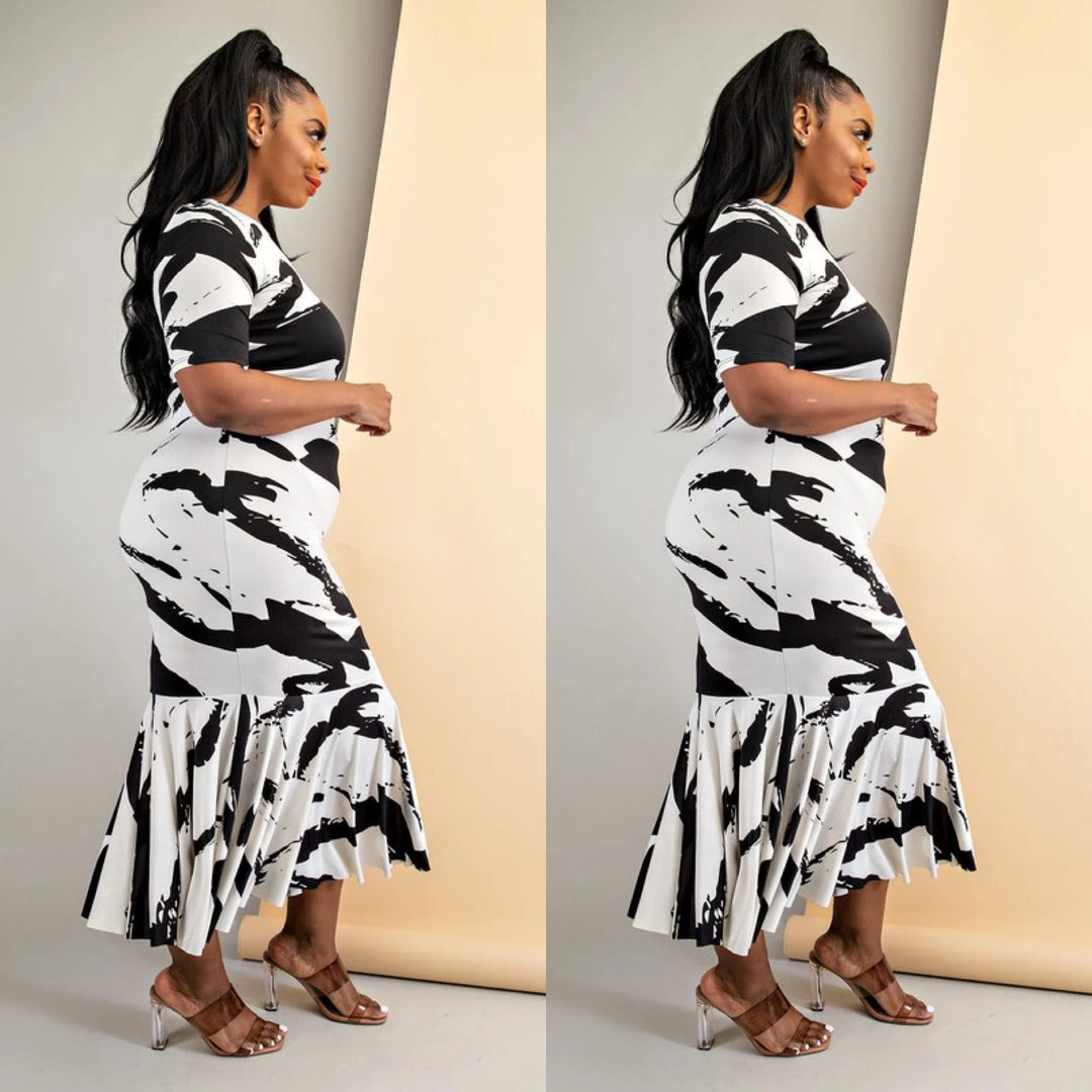 Social Butterfly Collection Plus Size Black White Form Fitted Dress 7 Social Butterfly Collection Plus Size Black White Form Fitted Dress