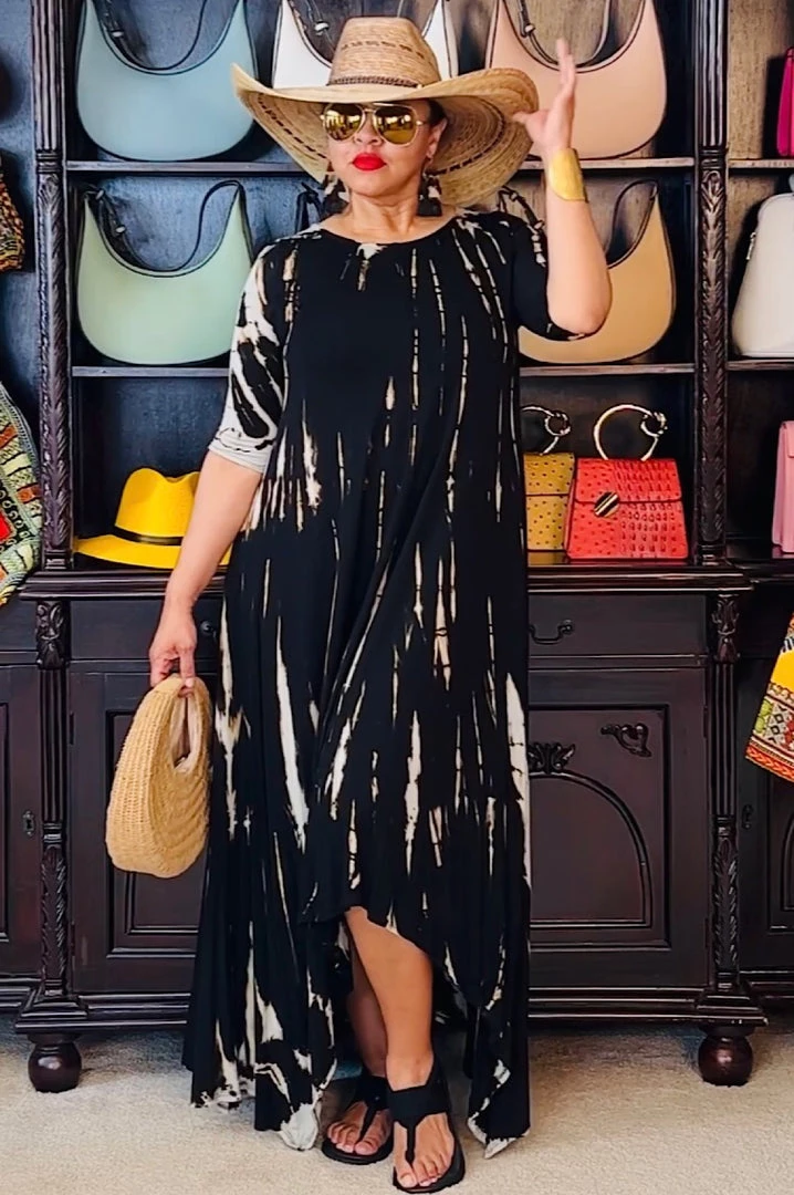 Social Butterfly Collection New Arrivals Black Taupe Tie Dye Handkerchief Dress 24 Social Butterfly Collection New Arrivals Black Taupe Tie Dye Handkerchief Dress