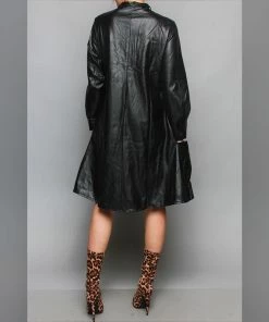 Social Butterfly Collection Black Faux Leather Dress Plus Sizes 16 Social Butterfly Collection Black Faux Leather Dress Plus Sizes